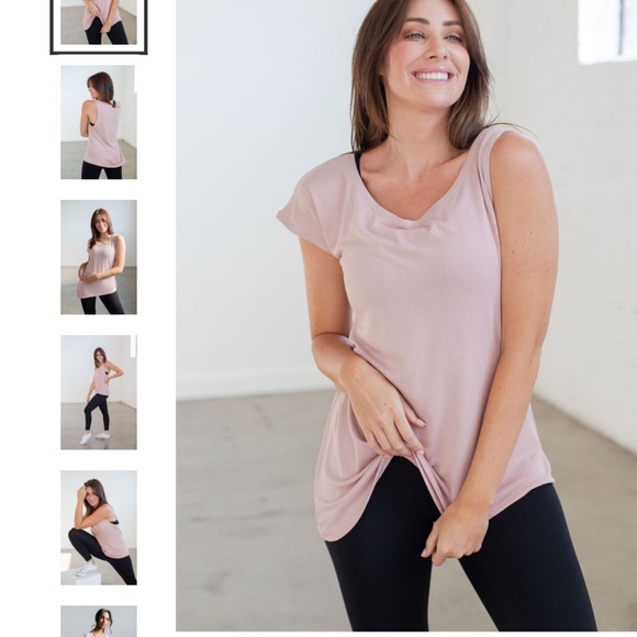 SAVVI MD Light Rose Pink (Light Mauve) Asymmetrical DARCY Top - Picture 5 of 14